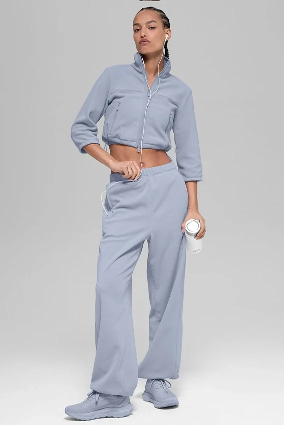 Polar Fleece High-Waist Retreat Jogger – Winter Frost