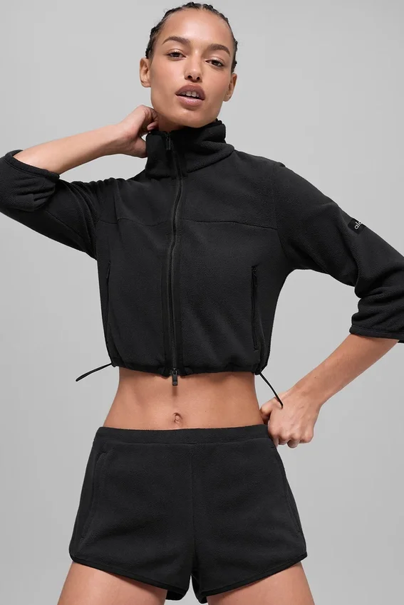 Polar Fleece Retreat kort jacka – svart