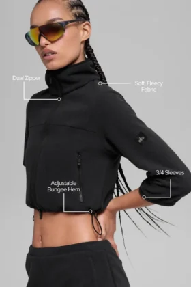 Polar Fleece Retreat kort jacka – svart