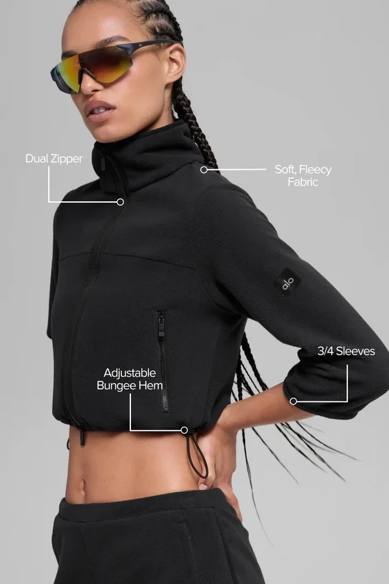 Polar Fleece Retreat kort jacka – svart