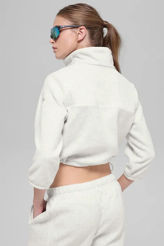 Polar Fleece Retreat kort jacka – vit melerad grå