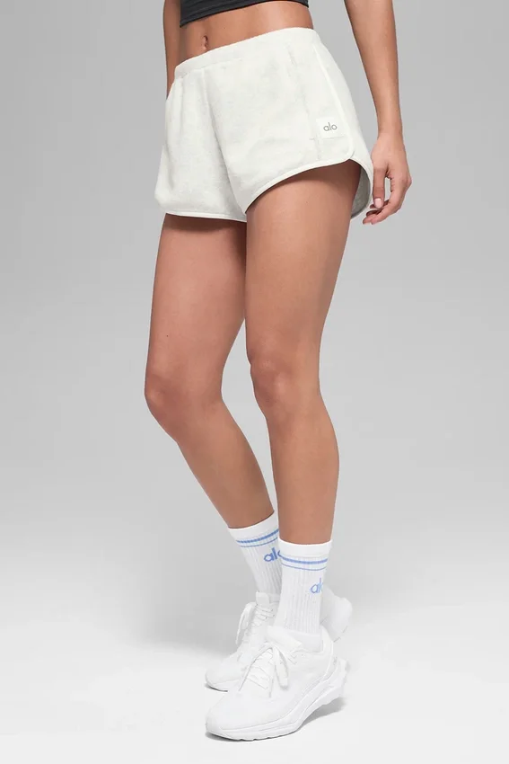 Polar Fleece Retreat Shorts – vit melerad grå