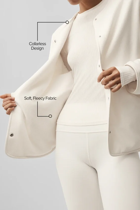 Polar Fleece Take Note-jacka – elfenben