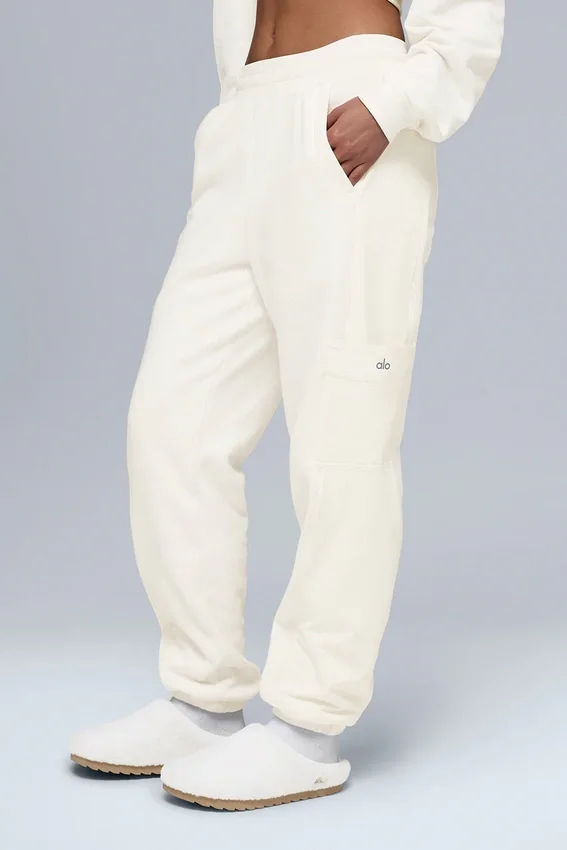 Polar Fleece Wintry Mix-byxor – Elfenben