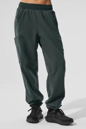 Polar Fleece Wintry Mix-byxor – kolgrön