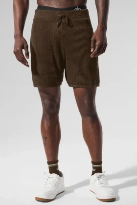 Öppenstickade shorts – Espresso