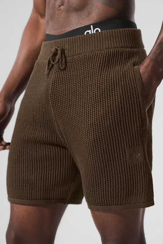 Öppenstickade shorts – Espresso