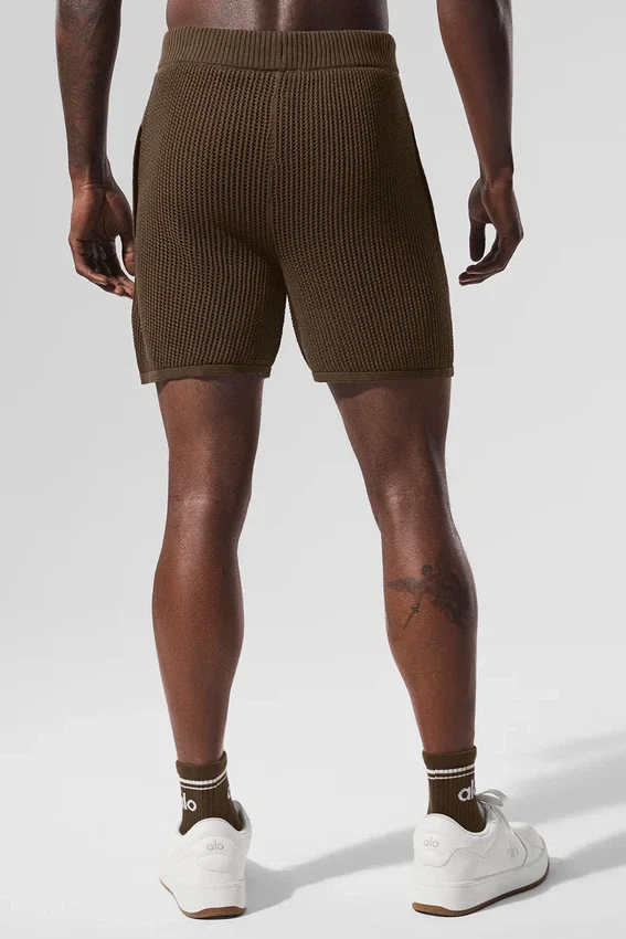 Öppenstickade shorts – Espresso