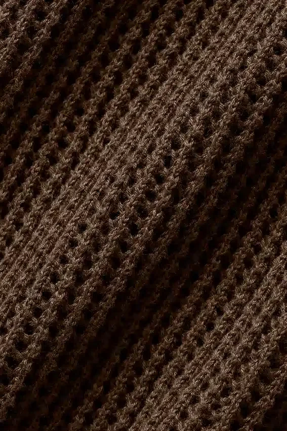 Öppenstickade shorts – Espresso