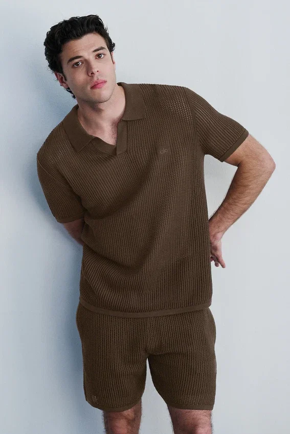 Öppenstickade shorts – Espresso
