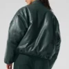 Premier-bomberjacka i konstläder – Charcoal Green