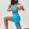 5" sömlösa ribbade Favorite-shorts – azurblå