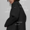 Quiltad Skyline Long Coat – svart