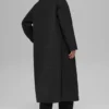 Quiltad Skyline Long Coat – svart