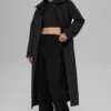 Quiltad Skyline Long Coat – svart