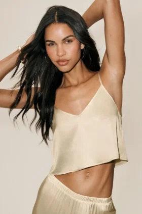 Radiance-linnen i sidenblandning – Sandy Beige