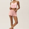Radiance-shorts i silkesblandning – solkysst rosa