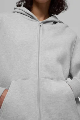 Renown Heavy Weight Full Zip Huvtröja – Athletic Heather Grey