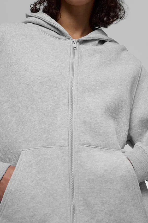 Renown Heavy Weight Full Zip Huvtröja – Athletic Heather Grey