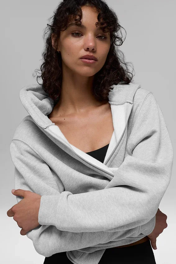 Renown Heavy Weight Full Zip Huvtröja – Athletic Heather Grey