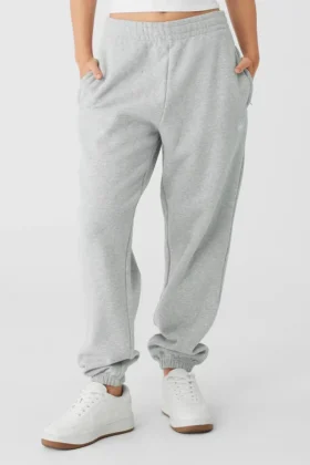 Renown Heavy Weight-mjukisbyxor med uppvikt benslut – Athletic Heather Grey