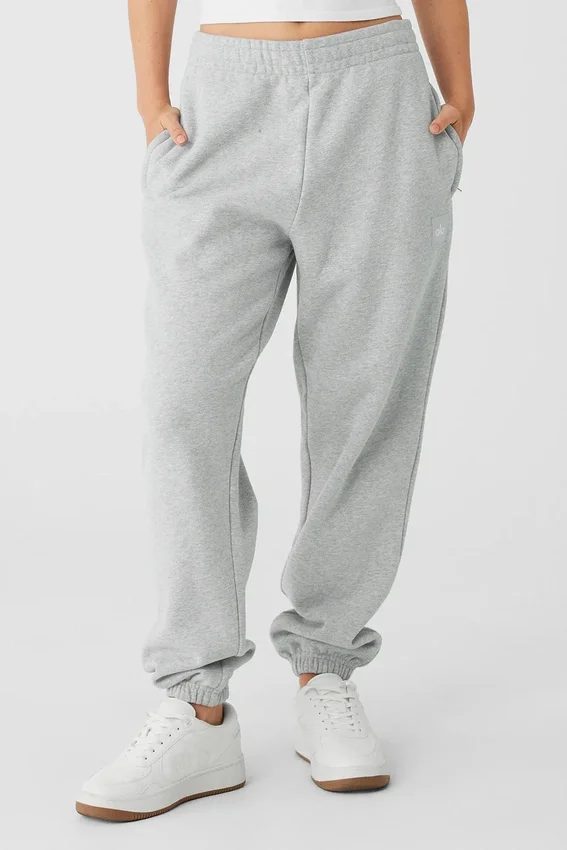 Renown Heavy Weight-mjukisbyxor med uppvikt benslut – Athletic Heather Grey