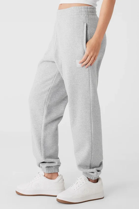 Renown Heavy Weight-mjukisbyxor med uppvikt benslut – Athletic Heather Grey