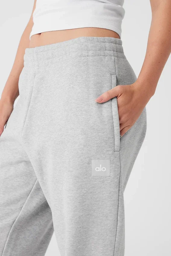 Renown Heavy Weight-mjukisbyxor med uppvikt benslut – Athletic Heather Grey