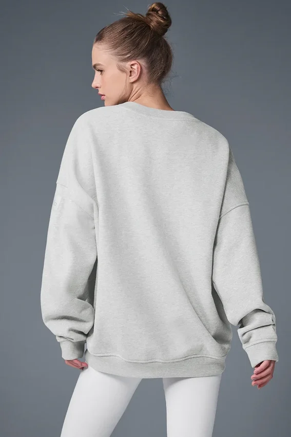 Renown tjock tröja med rund hals – Athletic Heather Grey