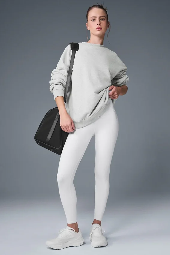 Renown tjock tröja med rund hals – Athletic Heather Grey