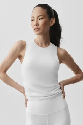 Ribbad En Pointe-linnen – White