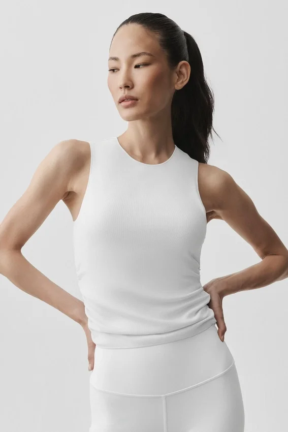 Ribbad En Pointe-linnen – White