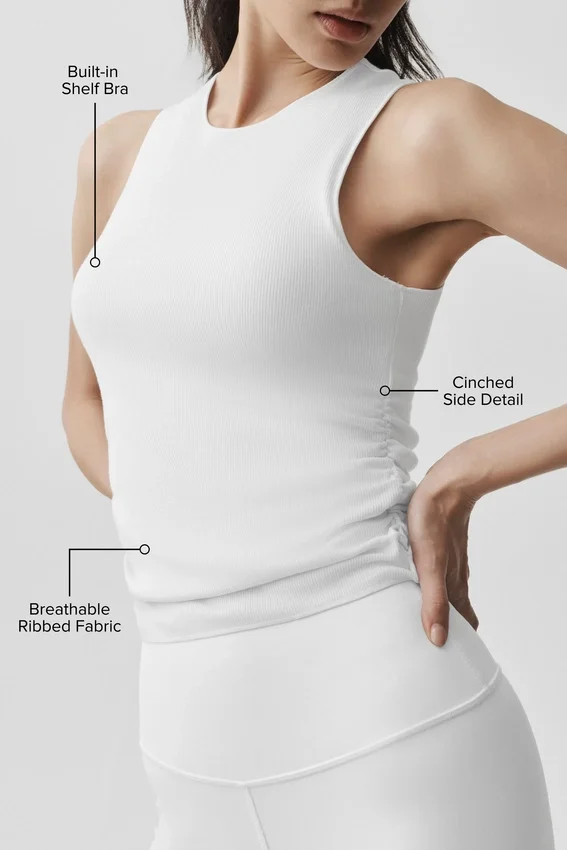 Ribbad En Pointe-linnen – White