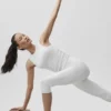 Ribbad En Pointe-linnen – White