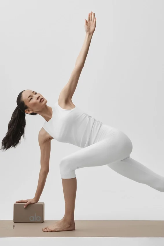 Ribbad En Pointe-linnen – White
