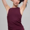 Ribbad En Pointe-tank – Burgundy