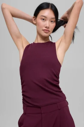 Ribbad En Pointe-tank – Burgundy