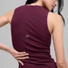 Ribbad En Pointe-tank – Burgundy