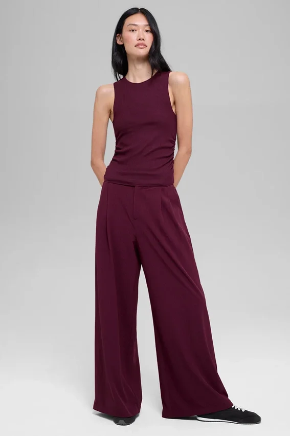 Ribbad En Pointe-tank – Burgundy