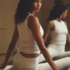 Ribbad En Pointe-tank – Ivory