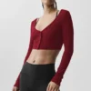 Ribbad, kort Whisper-kofta – Summer Romance Red