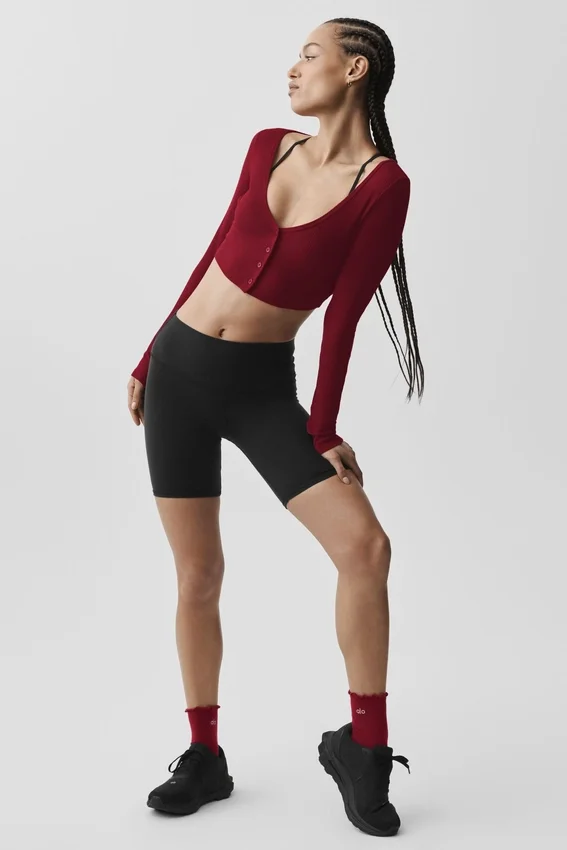 Ribbad, kort Whisper-kofta – Summer Romance Red
