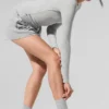 Ribbad långärmad tröja i modal – Athletic Heather Grey