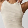 Ribbad modal-henley-tank – Oatmeal Heather