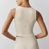 Ribbad modal-henley-tank – Oatmeal Heather