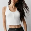 Ribbad modal-henley-tank – vit