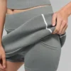 Ribbad stickad Highline-minikjol – Lunar Grey/White