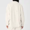 Ribbad velour-shacket ”Mountain Side” – elfenben