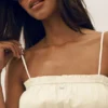 Riviera Bloomer-bh i linneblandning – sandbeige