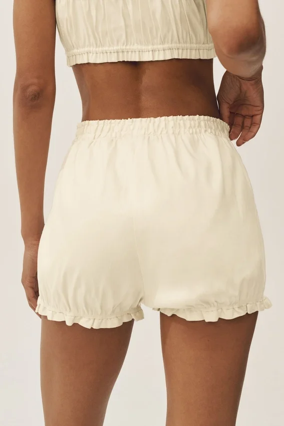 Riviera Bloomer-shorts i linneblandning – sandbeige